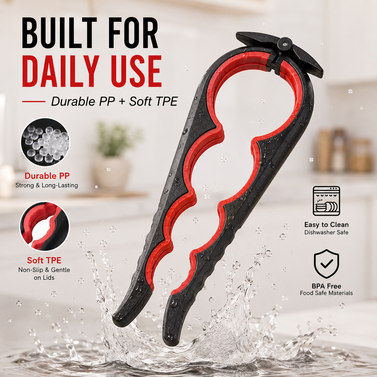 🔥 Open Tight Lids with Ease | 4-in-1 Multi-Function Jar Opener