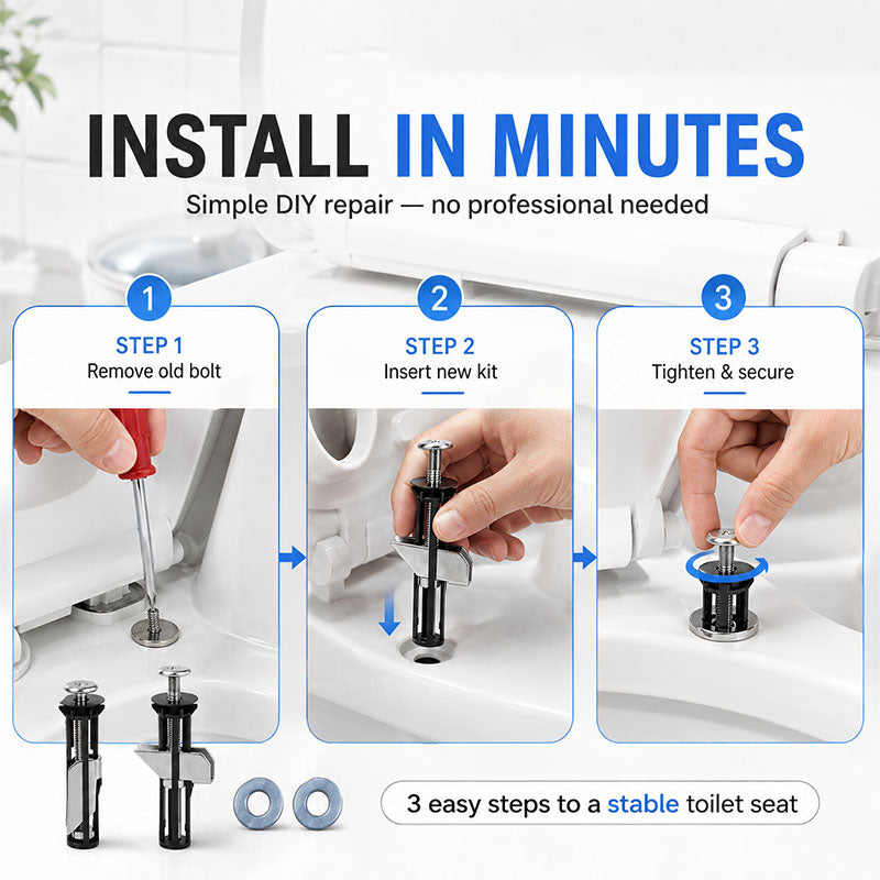 🚽 2-Pack Universal Toilet Seat Fix Kit – Stop The Wobble Fast