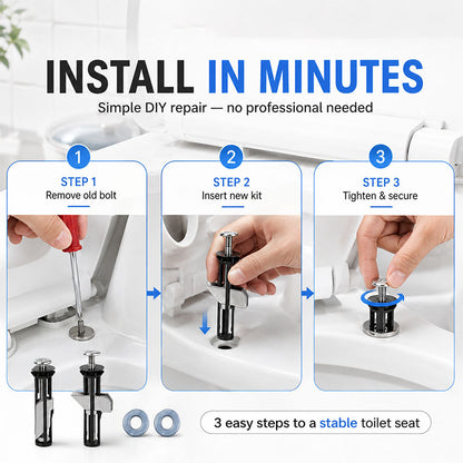 🚽 2-Pack Universal Toilet Seat Fix Kit – Stop The Wobble Fast