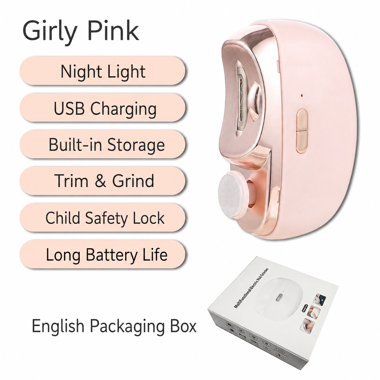 Automatic Electric Nail Clipper & Polisher – Easy Trim, Smooth Finish & Mess-Free Nail Care