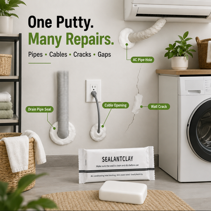 🔥 50% OFF | 10-Pack Wall Hole Repair Sealant Putty for AC Pipe Gaps, Wall Cracks & Plumbing Repairs