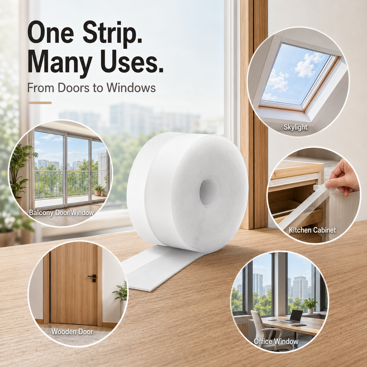 🚪 ClearSeal™ Weatherproof Door & Window Seal Strip – Stop Drafts, Dust & Water Gaps
