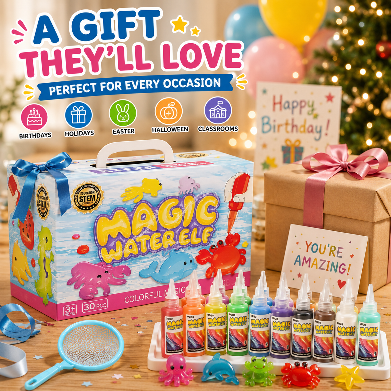 🌈 Magic Water Pets Kit – Create, Splash & Collect Cute Water Creatures
