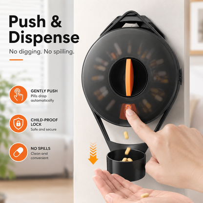 Fullicon Pill Dispenser with 14 Large Compartments and Child-Proof Lock