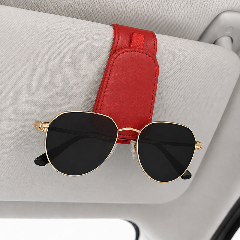 🚗 Premium Leather Car Visor Sunglasses Holder – Keep Your Glasses Organized & Always Within Reach