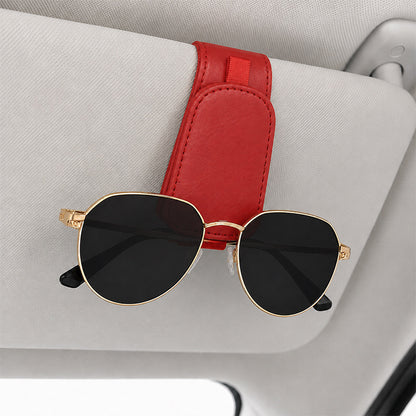 🚗 Premium Leather Car Visor Sunglasses Holder – Keep Your Glasses Organized & Always Within Reach