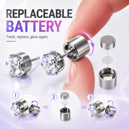 ✨ 7-Color LED Light-Up Crystal Stud Earrings – Party Glow Jewelry 💎