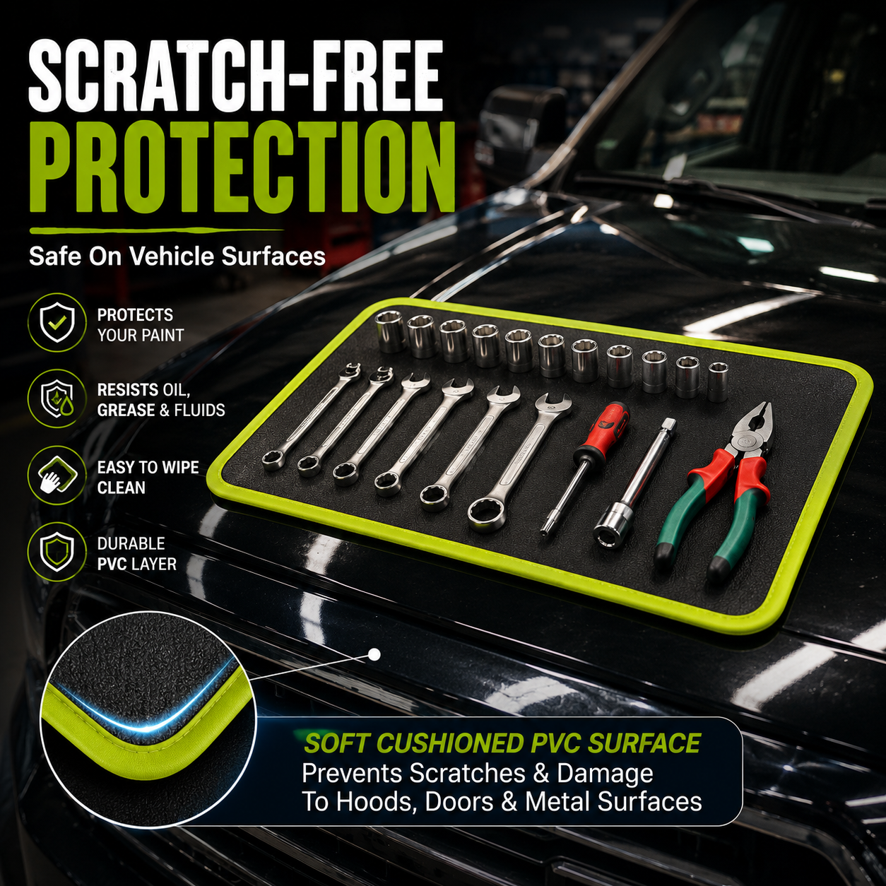 🧲 SEESE 3PC Flexible Magnetic Tool Mat & Tray Holder