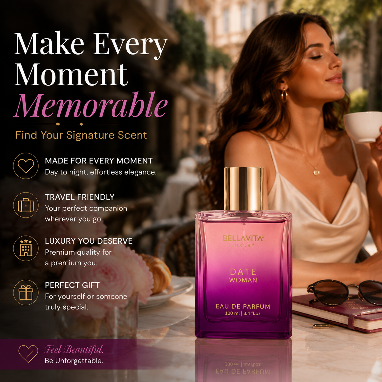 ✨ BellaVita Date Woman Eau De Parfum – Long-Lasting Luxury Perfume For Women (100ml)
