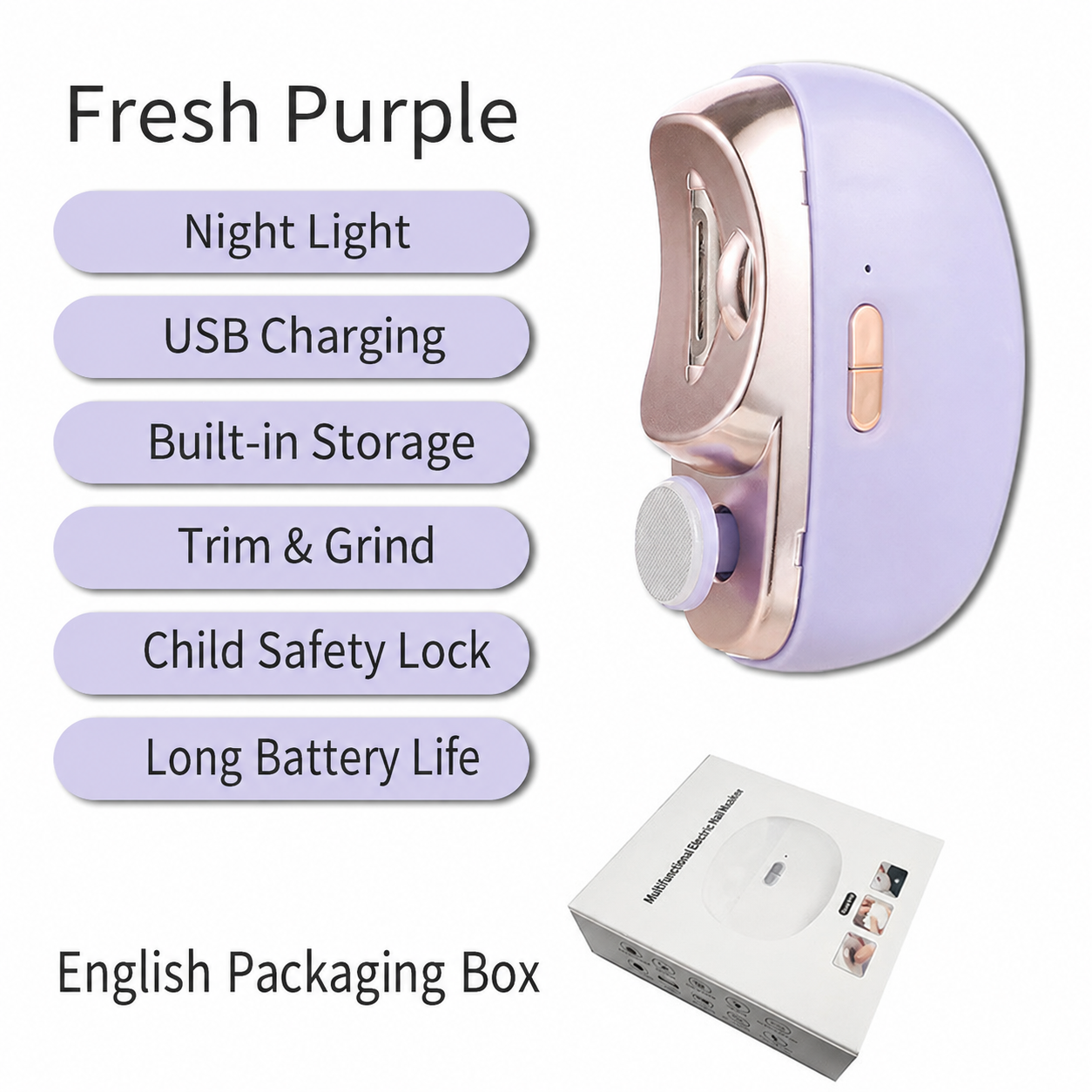 Automatic Electric Nail Clipper & Polisher – Easy Trim, Smooth Finish & Mess-Free Nail Care