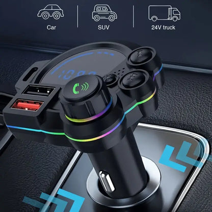 🔥 50% OFF TODAY ONLY ⚡ Car Bluetooth 5.3 FM Transmitter PD 30W Fast Charging • RGB Light • Dual USB • Hands-Free Calls