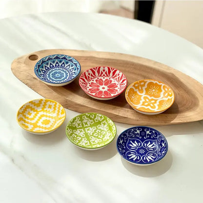 ✨ 6PCS Colorful Ceramic Dipping Bowls – Beautiful Sauce Dishes for Snacks, Appetizers & Elegant Table Settings