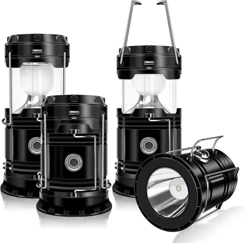 🔦 Solar Camping Lantern | Rechargeable LED Emergency Light with Flashlight & Power Bank