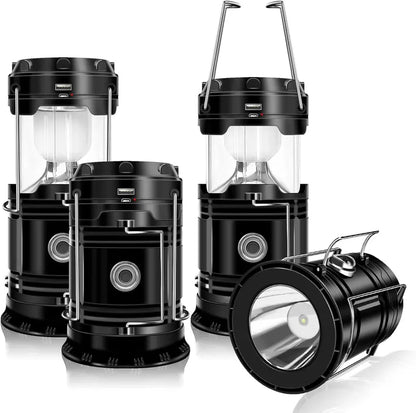 🔦 Solar Camping Lantern | Rechargeable LED Emergency Light with Flashlight & Power Bank