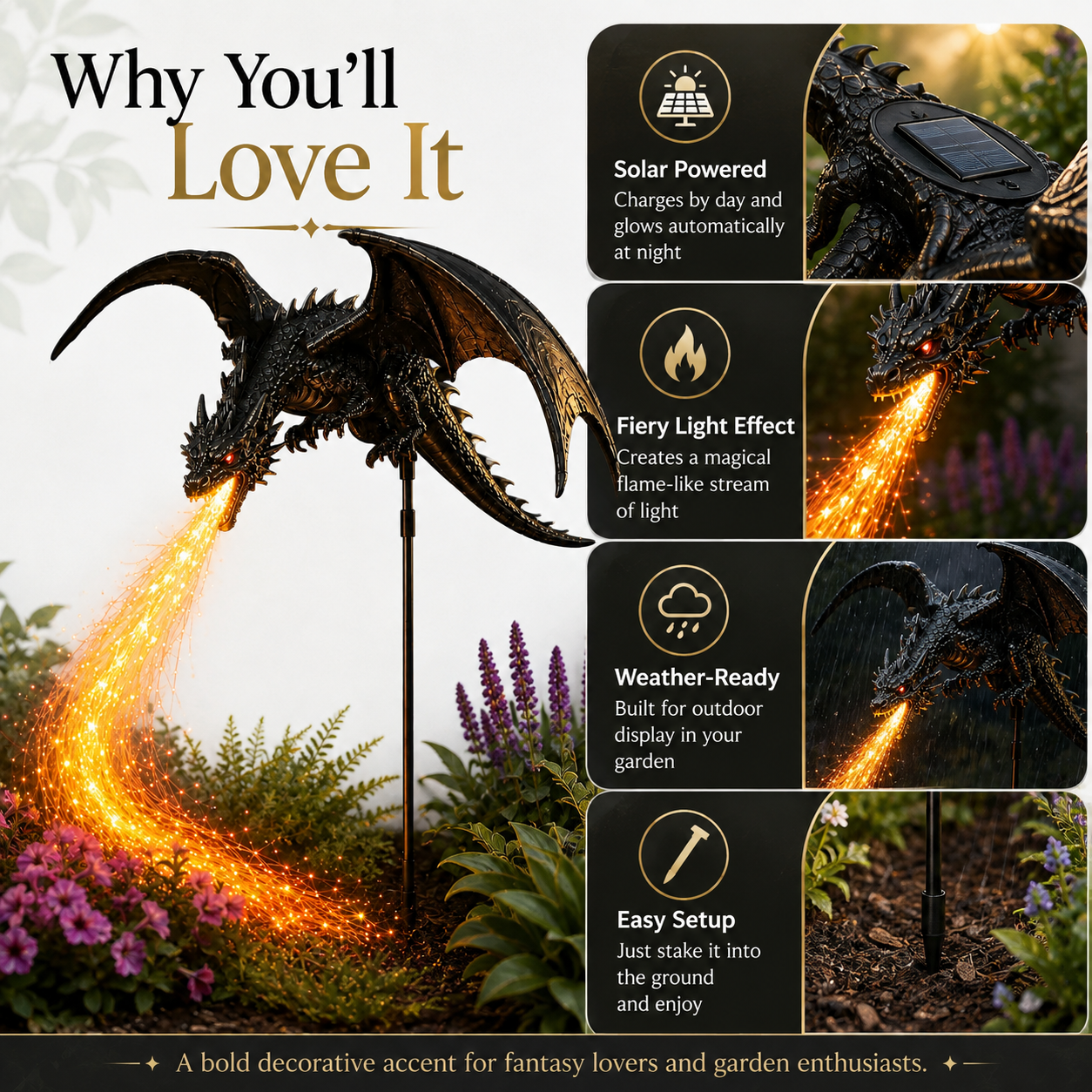 🐉 2027 'Dragon's Ember' Solar Garden Light 🔥 | The Ultimate Magical Outdoor Halloween Decoration