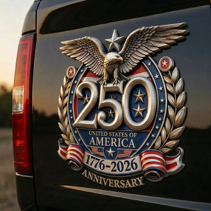 🦅250th Anniversary Metal Flag Emblem – Timeless Patriotism for Your Ride