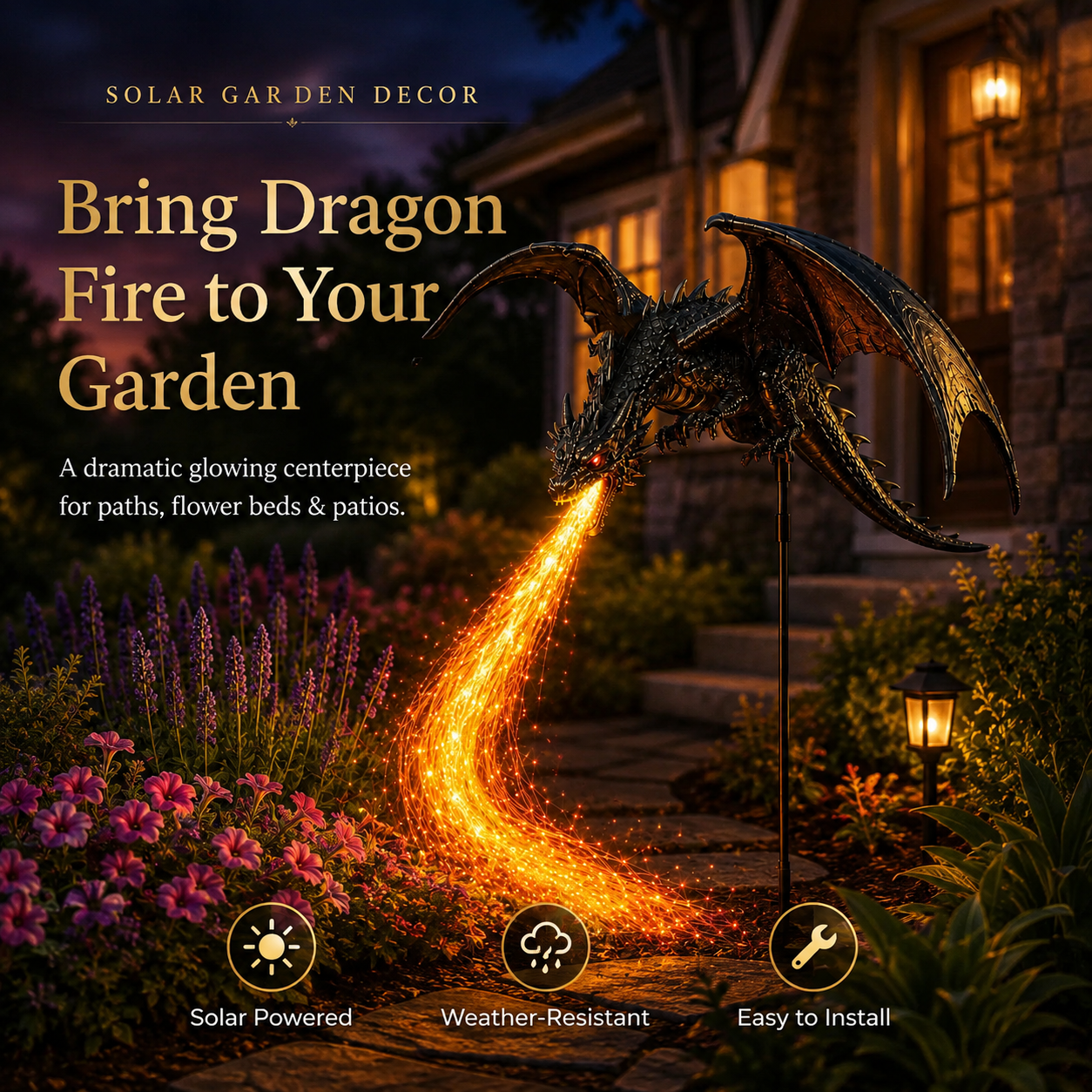 🐉 2027 'Dragon's Ember' Solar Garden Light 🔥 | The Ultimate Magical Outdoor Halloween Decoration