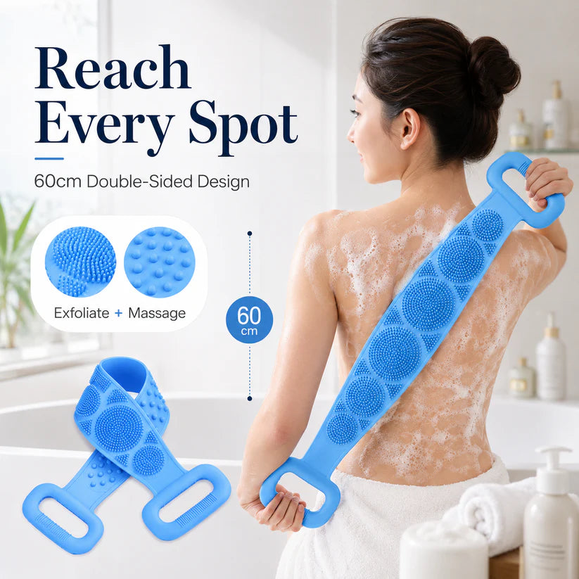 🛁 Long Handle Silicone Back Scrubber – Reach Every Inch In The Shower