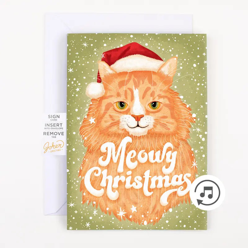 😹 Endless Meowy Christmas Card – Musical Prank & Hidden Glitter
