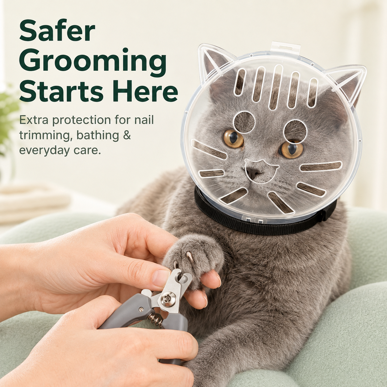 ✨ Save 50% Today 🐱 Cat Grooming Protective Hood for Nail Trimming & Bathing
