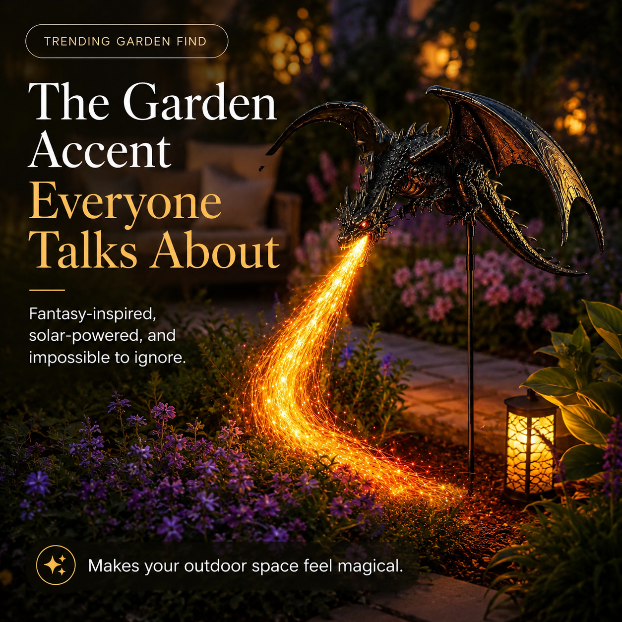 🐉 2027 'Dragon's Ember' Solar Garden Light 🔥 | The Ultimate Magical Outdoor Halloween Decoration