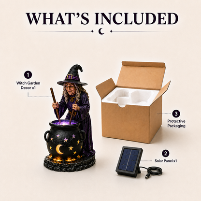🌙 Glowing Witch Cauldron Solar Decor – Enchant Your Halloween Yard