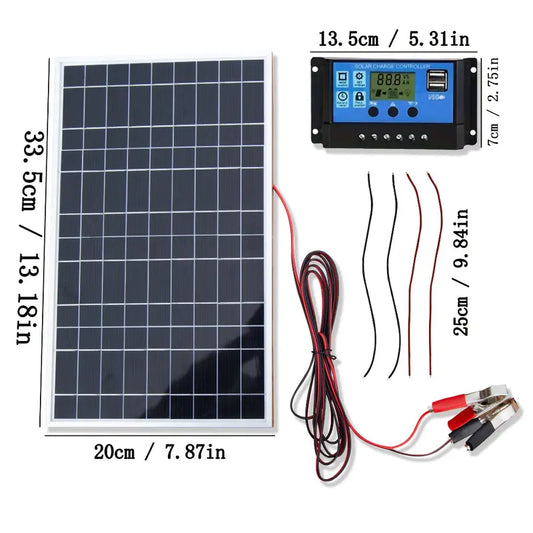 ☀️ Portable 12V Solar Panel Kit – Charge Anywhere, Anytime