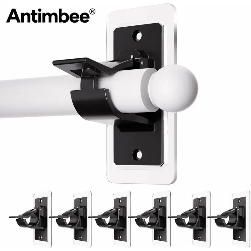 No-Drill Curtain Rod Brackets – Easy Peel & Stick, 4-Pack