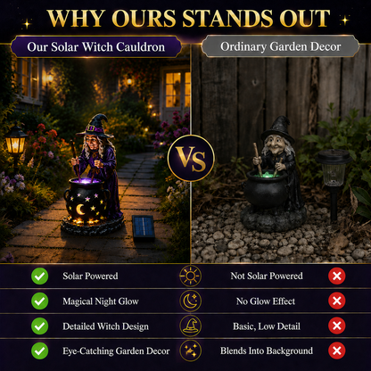 🌙 Glowing Witch Cauldron Solar Decor – Enchant Your Halloween Yard