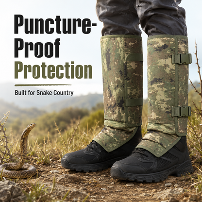 Unisex Adjustable Outdoor Snake-Resistant Leg Gaiters, Abrasion-Resistant Durable Fabric Protective Gear for Hunting, Hiking
