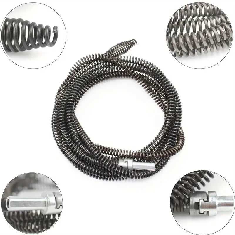 🔧 Flexible Drill-Powered Drain Cleaning Snake – Deep Pipe Clog Remover for Sinks, Showers & Toilets