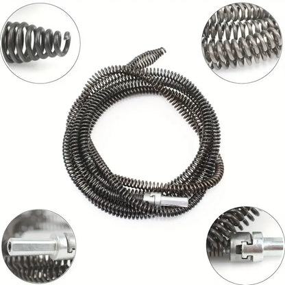 🔧 Flexible Drill-Powered Drain Cleaning Snake – Deep Pipe Clog Remover for Sinks, Showers & Toilets