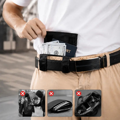 ✈️ Hidden Anti-Theft Passport Pouch – Slim Travel Security Belt Wallet for Cash, Cards & Documents