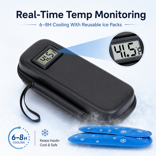Insulin Cooler Travel Case with Temperature Display