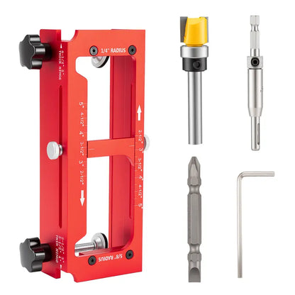 🔧 Adjustable Aluminum Door Hinge Jig Kit – Precision Mortising Template for 2.5"–5" Hinges