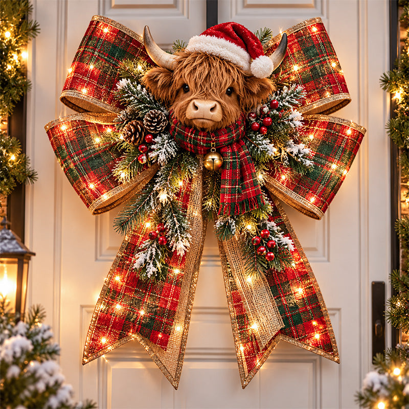 🎀✨ Giant Light-Up Christmas Bows – Oversized Holiday Door Decorations in 6 Festive Styles! 🎄