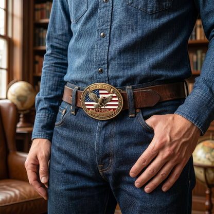 🦅 USA 250th Anniversary Eagle Belt Buckle – A Legacy Forged in Freedom