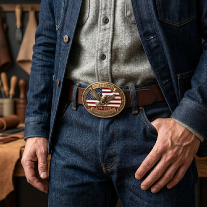 🦅 USA 250th Anniversary Eagle Belt Buckle – A Legacy Forged in Freedom