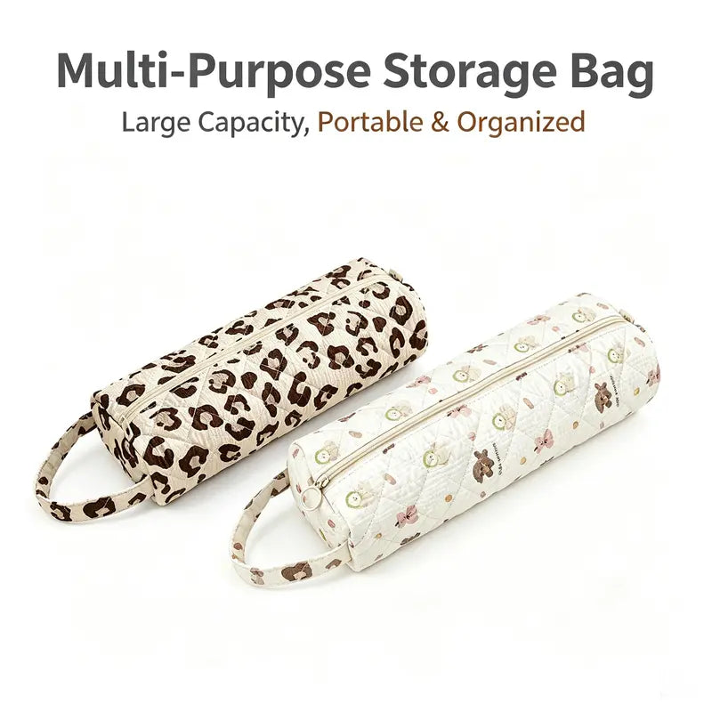 ✨ Quilted Travel Organizer Pouch – Cute, Spacious & Easy to Carry