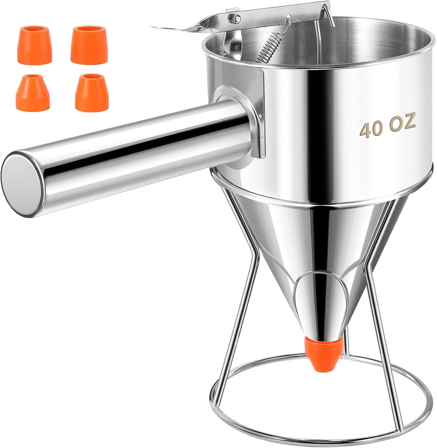 🥞 Easy-Squeeze Stainless Steel Batter Dispenser – Perfect Portions, Less Mess