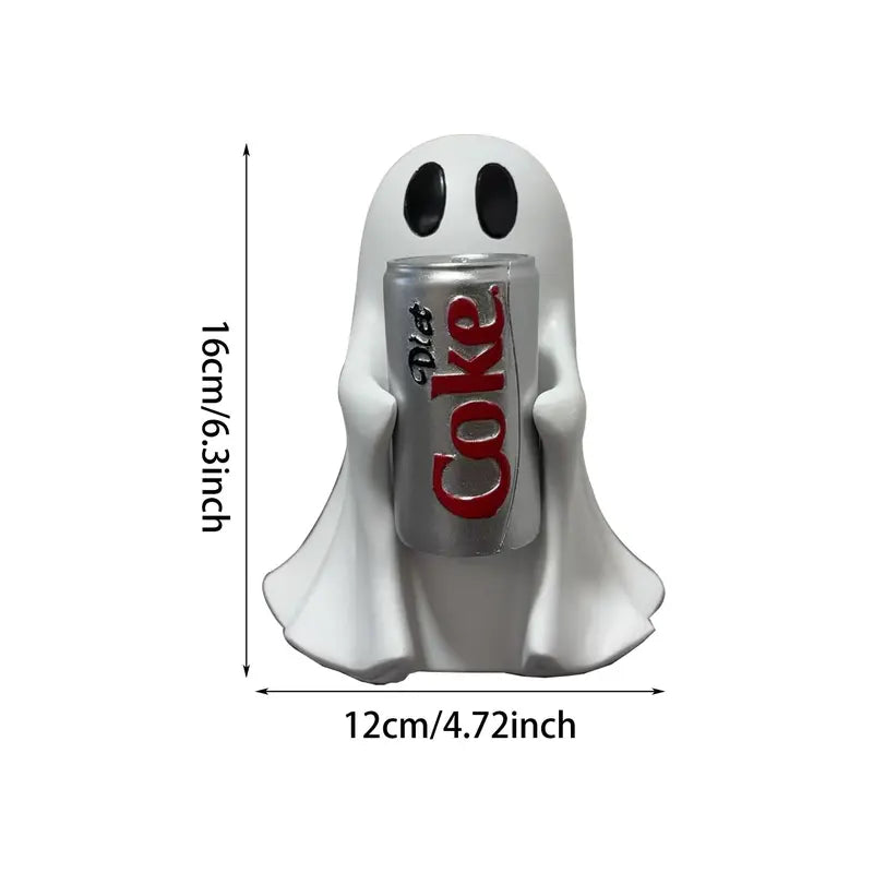 👻 Halloween Ghost Drink Holder – Cute Resin Ghost Decor for Drinks, Desk & Party Decorations