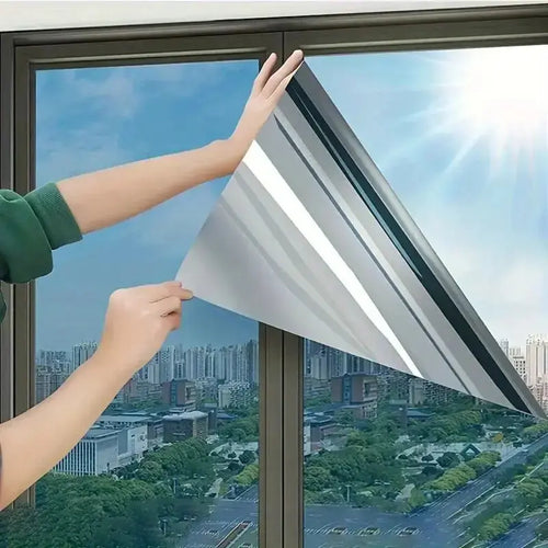 One-Way Privacy Window Film – Heat & UV Blocking Static Cling Glass Cover