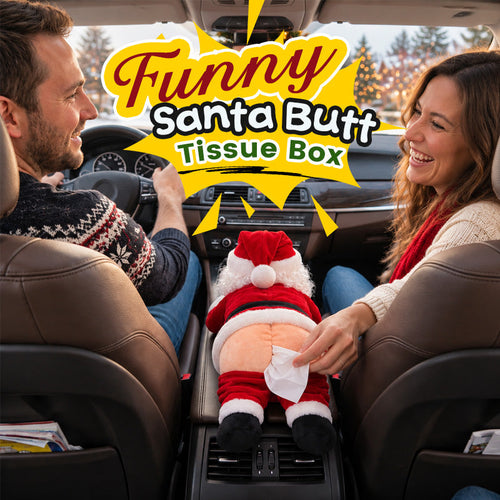🔥Funny Santa Butt Tissue Box Holder – Hilarious Christmas Decor & White Elephant Gag Gift