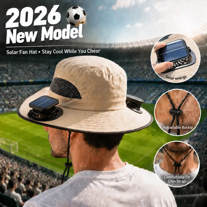 Solar Powered Cooling Fan Hat | Wide Brim Sun Protection Hat for Fishing, Hiking & Outdoor Work