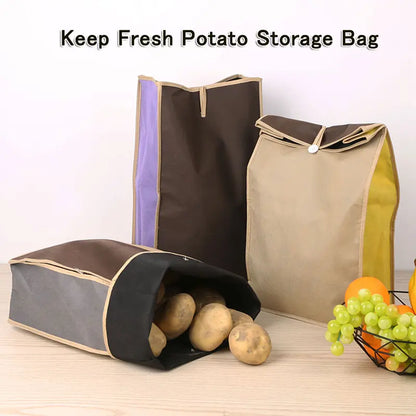 🥔 Keep-Fresh Potato & Onion Storage Bag – Breathable, Light-Blocking & Reusable