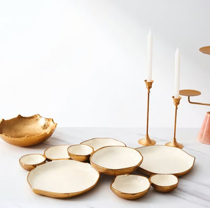 🔥 Limited-Time Sale🔥🍽️ Cluster Accent Bowls – Shiny Gold Snack & Appetizer Serving Dish