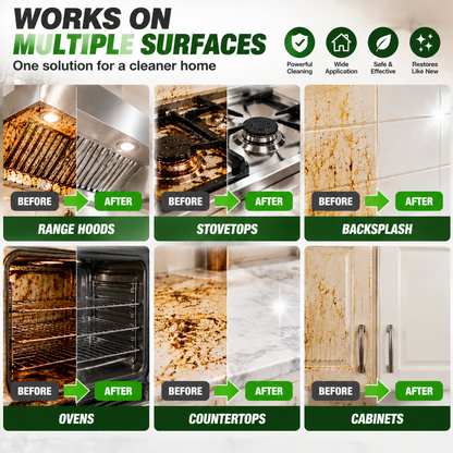 🧽 Heavy Duty Kitchen Degreaser Spray – Powerful Grease Remover For Stove, Oven, Cabinets & Multiple Surfaces