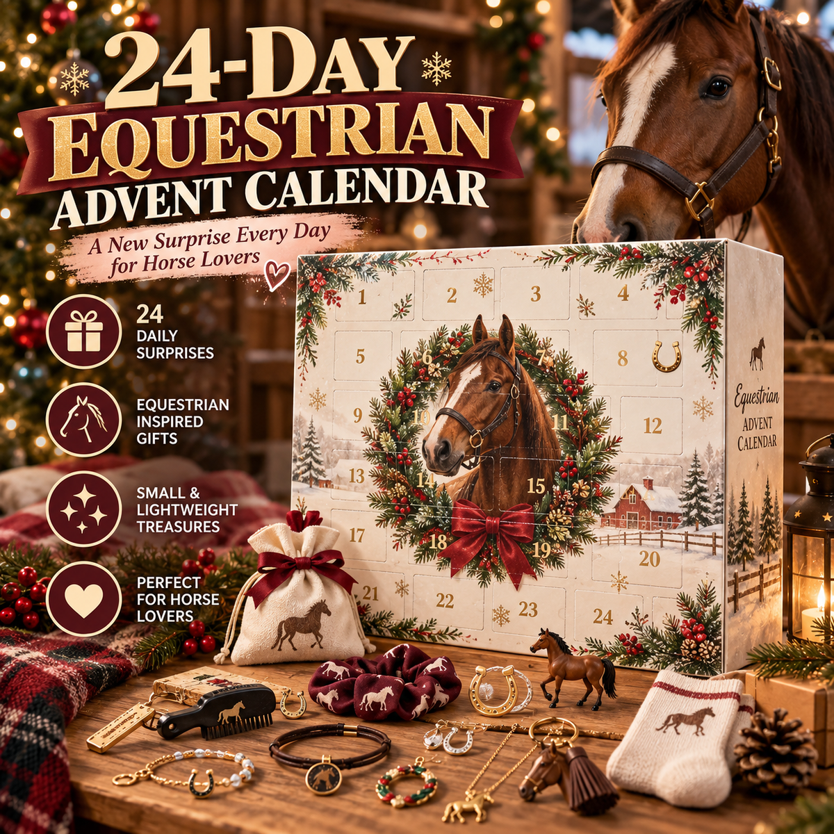 🐴 24-Day Equestrian Advent Calendar – Daily Mini Surprises for Horse Lovers