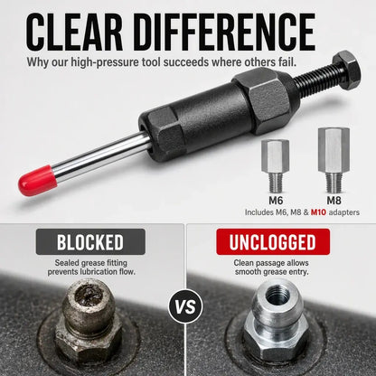 🚜 HEAVY EQUIPMENT ESSENTIAL | Grease Fitting Cleaner Tool – High-Pressure Unclogging Tool for Excavators, Tractors & Trucks