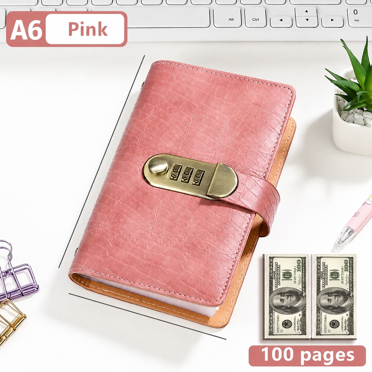 💵 100-Envelope Savings Challenge Binder with Password Lock – Secure Cash Organizer
